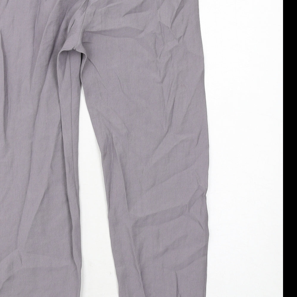 Marks and Spencer Womens Grey Lyocell Trousers Size 6 Regular Drawstring