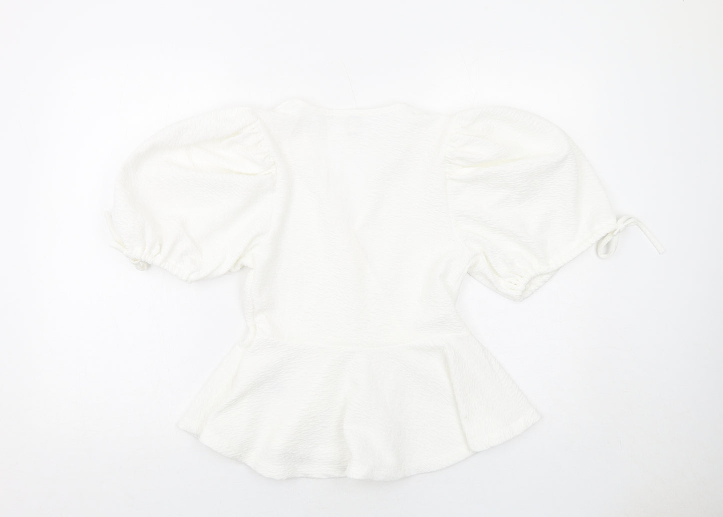 River Island Womens White Polyester Basic Blouse Size 8 V-Neck