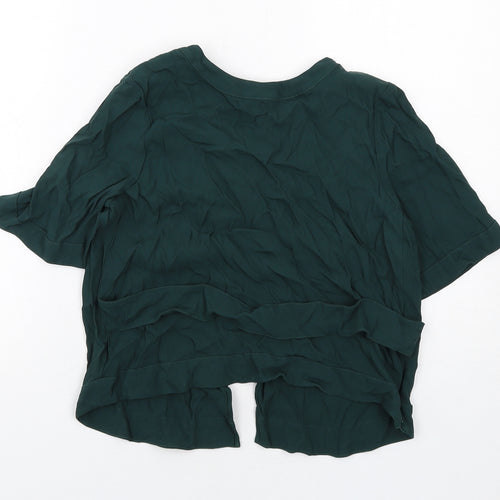 Whistles Womens Green Viscose Basic Blouse Size 14 Round Neck