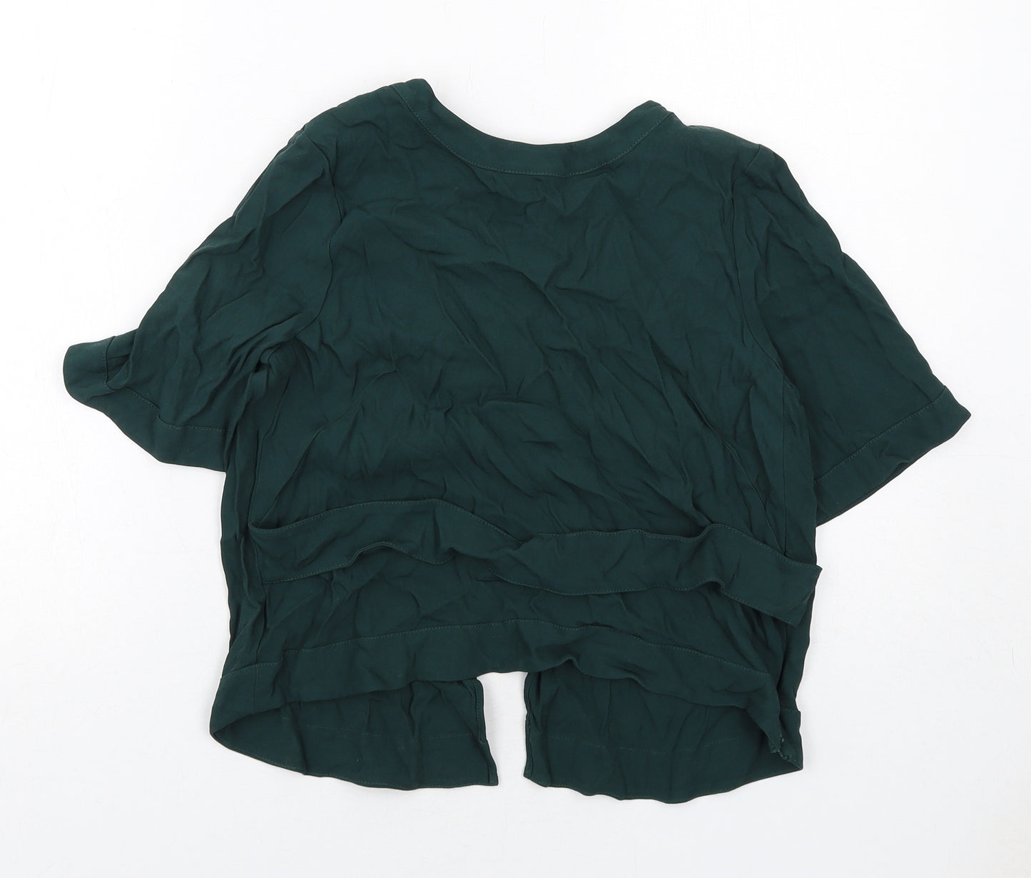Whistles Womens Green Viscose Basic Blouse Size 14 Round Neck