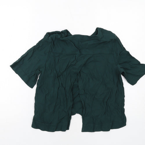 Whistles Womens Green Viscose Basic Blouse Size 14 Round Neck