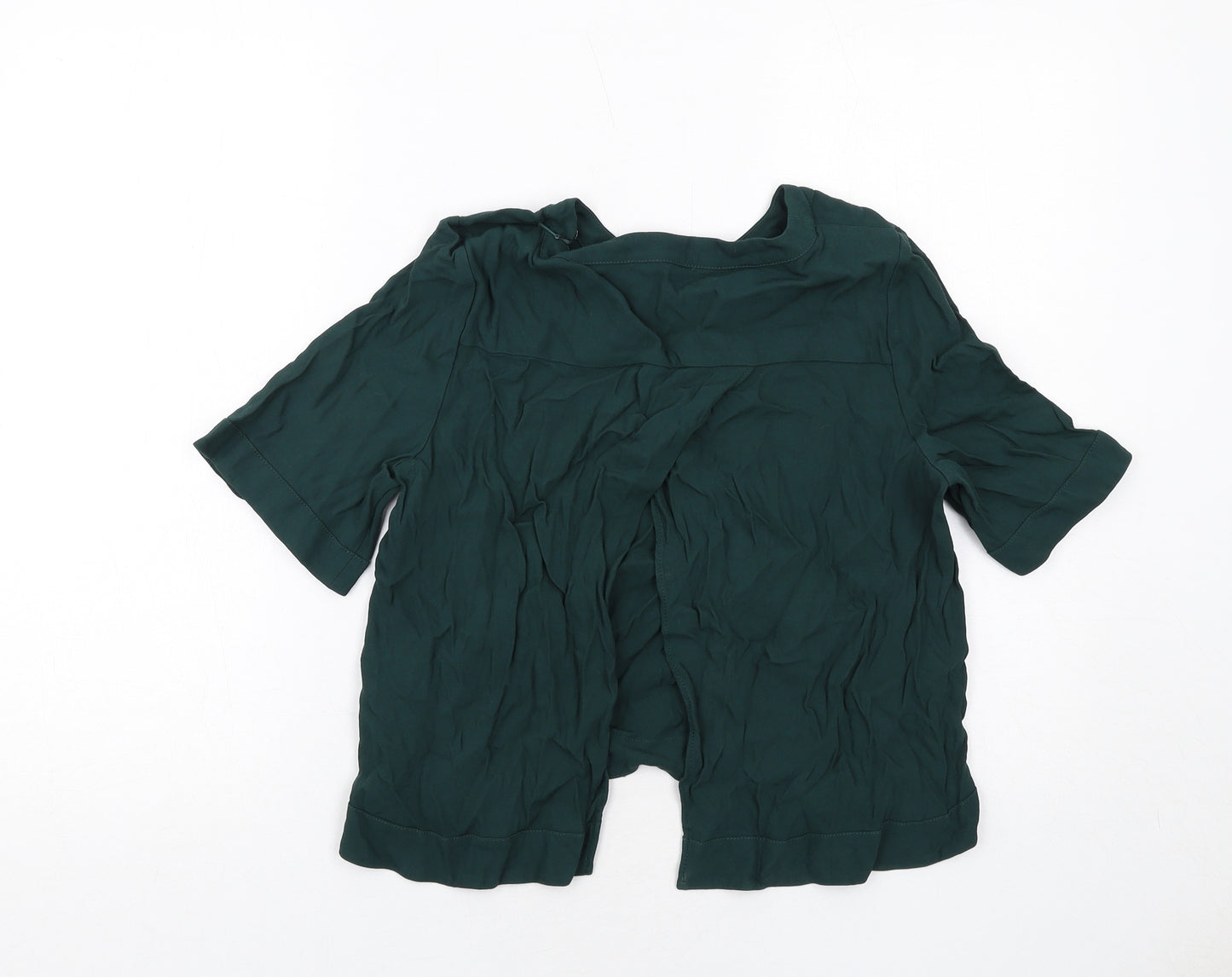 Whistles Womens Green Viscose Basic Blouse Size 14 Round Neck
