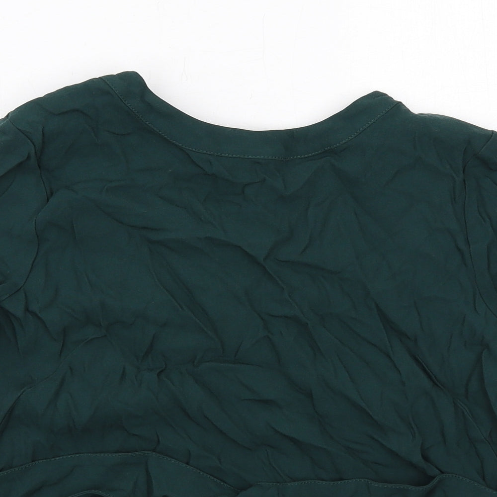 Whistles Womens Green Viscose Basic Blouse Size 14 Round Neck