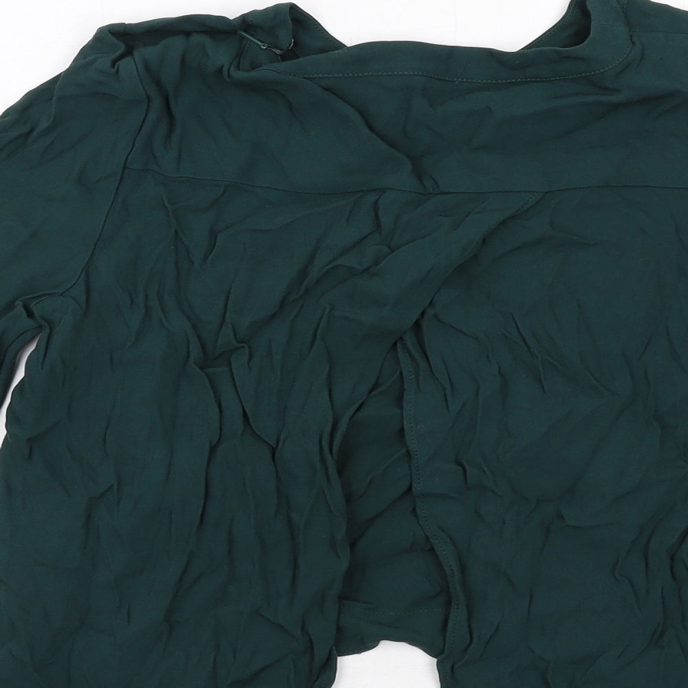 Whistles Womens Green Viscose Basic Blouse Size 14 Round Neck