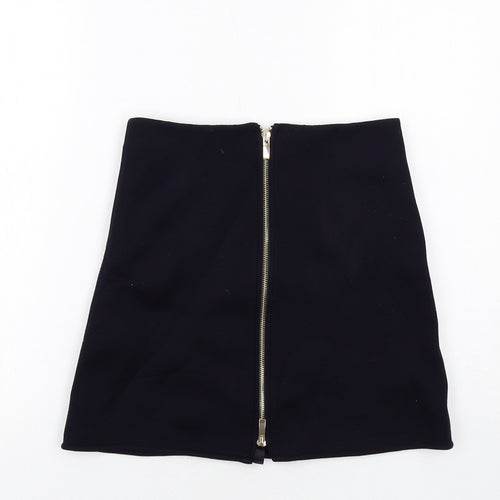 Reiss Womens Black Viscose A-Line Skirt Size 8 Zip