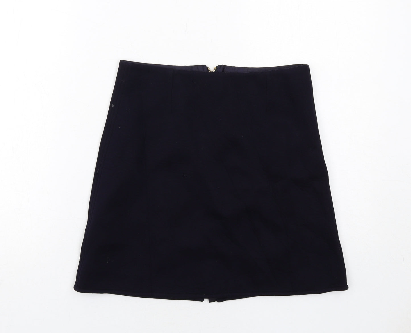 Reiss Womens Black Viscose A-Line Skirt Size 8 Zip