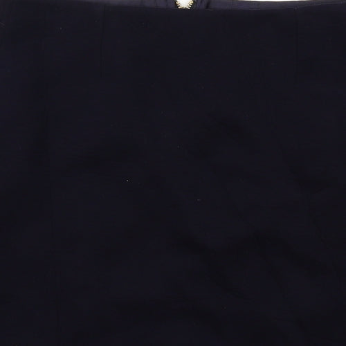 Reiss Womens Black Viscose A-Line Skirt Size 8 Zip