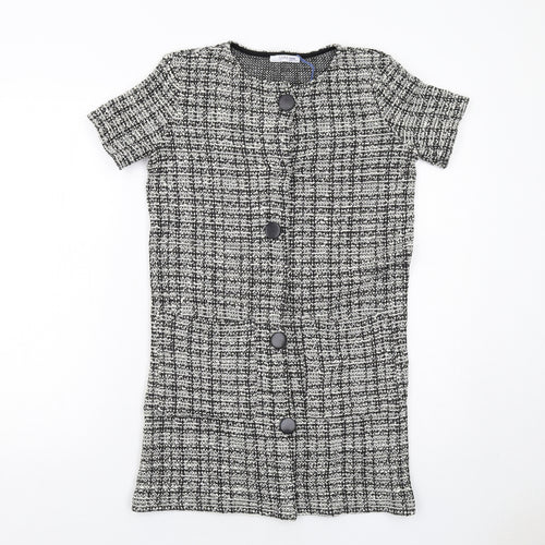 Zara Womens Black Cotton A-Line Size S Round Neck Pullover