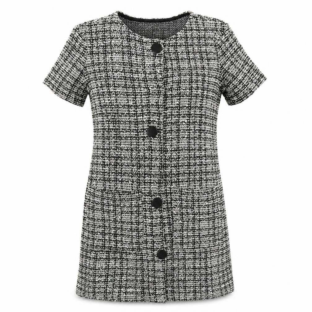 Front view of Zara women’s black cotton a-line, size S, round neck pullover