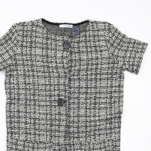 Zara Womens Black Cotton A-Line Size S Round Neck Pullover