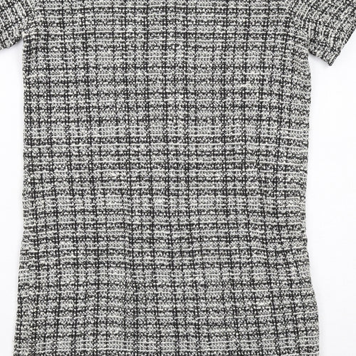 Zara Womens Black Cotton A-Line Size S Round Neck Pullover