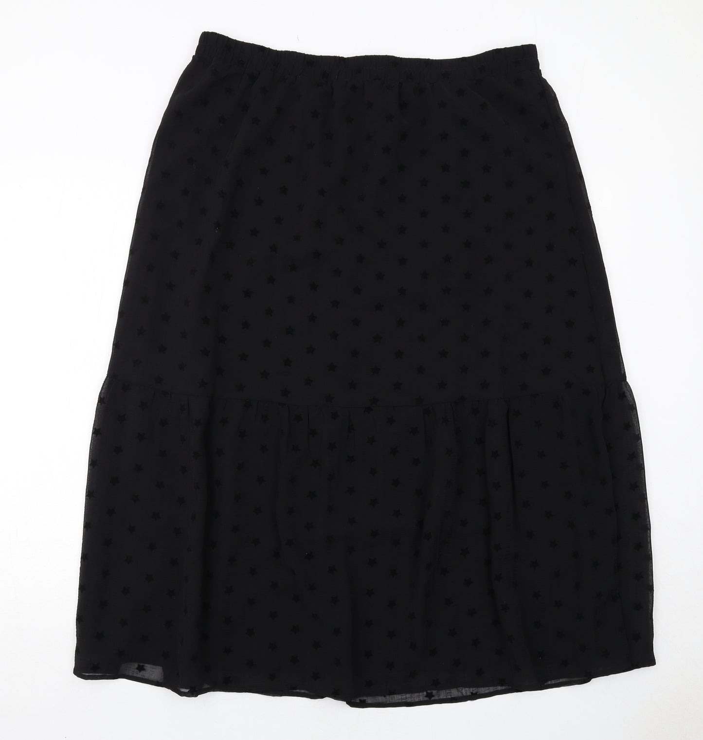 Marks and Spencer Womens Black Polka Dot Polyester Swing Skirt Size 18