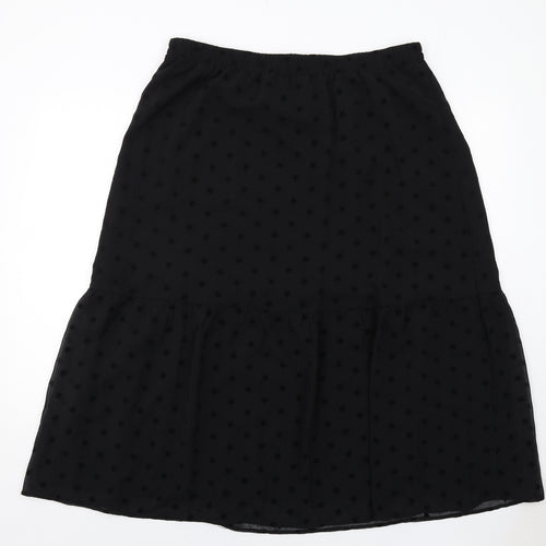 Marks and Spencer Womens Black Polka Dot Polyester Swing Skirt Size 18