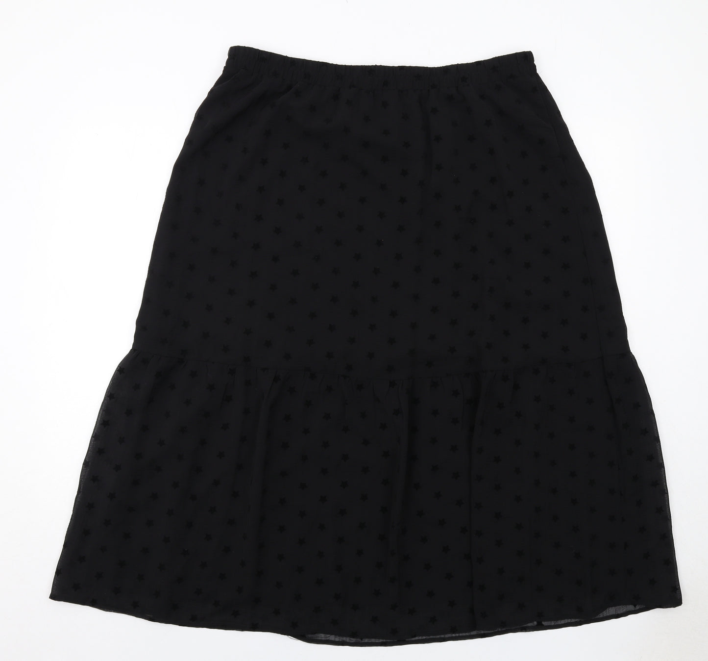 Marks and Spencer Womens Black Polka Dot Polyester Swing Skirt Size 18