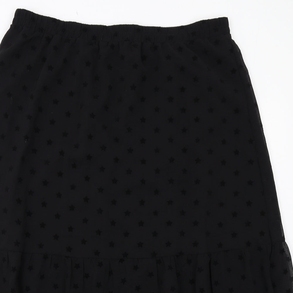 Marks and Spencer Womens Black Polka Dot Polyester Swing Skirt Size 18