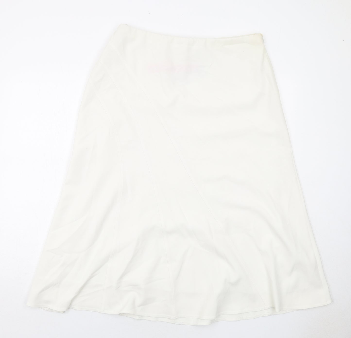 Hudson and Onslow Womens White Polyester Swing Skirt Size 16 Zip