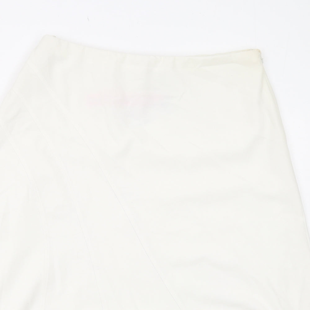 Hudson and Onslow Womens White Polyester Swing Skirt Size 16 Zip