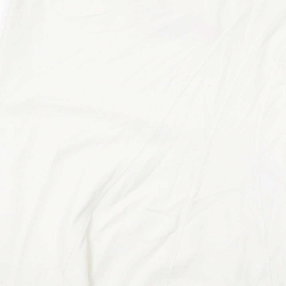 Hudson and Onslow Womens White Polyester Swing Skirt Size 16 Zip