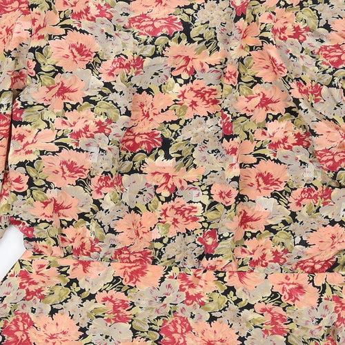 Gina Bacconi Womens Multicoloured Floral Polyester Basic Blouse Size 18 V-Neck