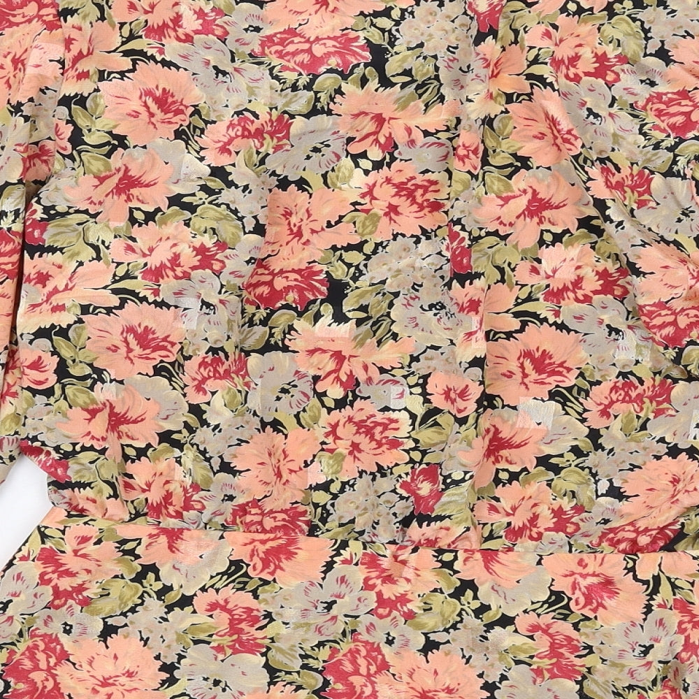 Gina Bacconi Womens Multicoloured Floral Polyester Basic Blouse Size 18 V-Neck