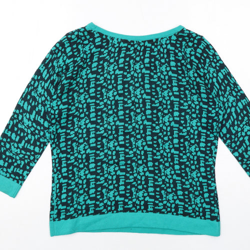 Marks and Spencer Womens Black Round Neck Geometric Acrylic Pullover Jumper Size 10