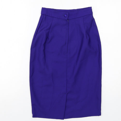 Pêche Womens Blue Polyester A-Line Skirt Size 10 Zip