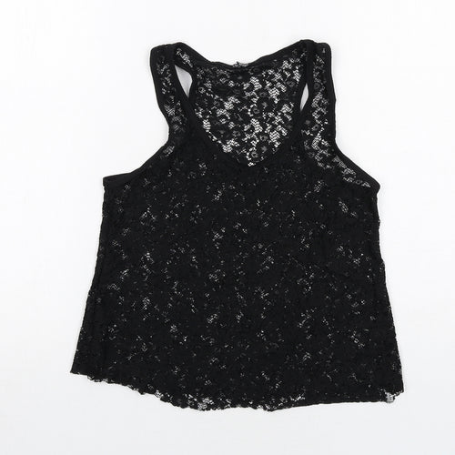 Select Womens Black Polyester Basic Tank Size 10 Scoop Neck
