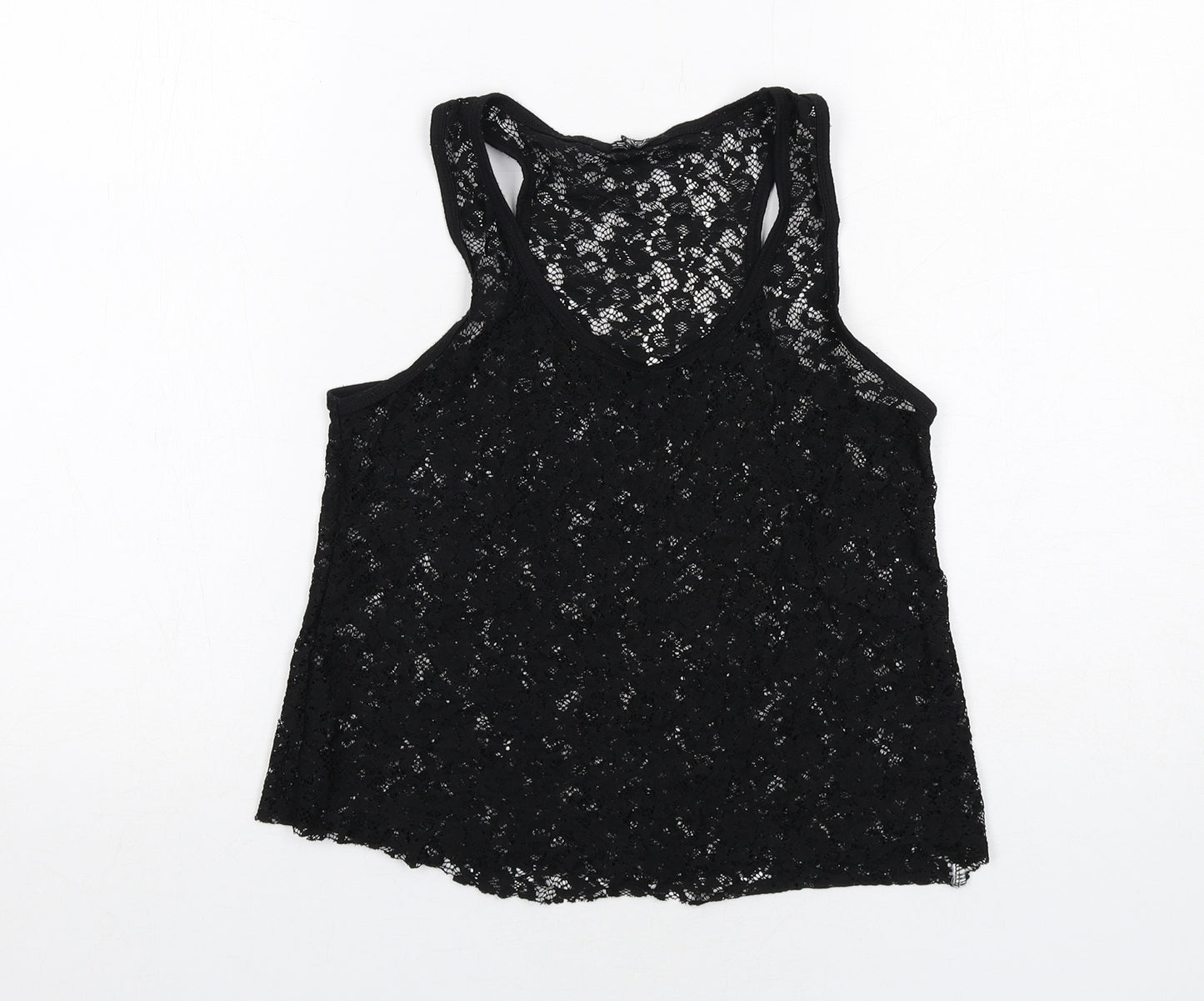 Select Womens Black Polyester Basic Tank Size 10 Scoop Neck