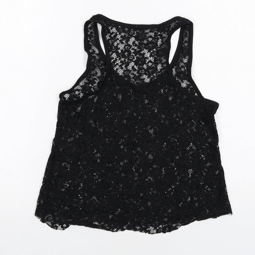 Select Womens Black Polyester Basic Tank Size 10 Scoop Neck