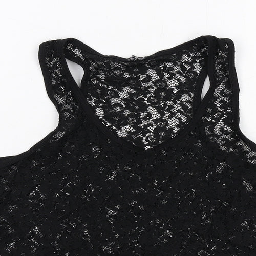 Select Womens Black Polyester Basic Tank Size 10 Scoop Neck