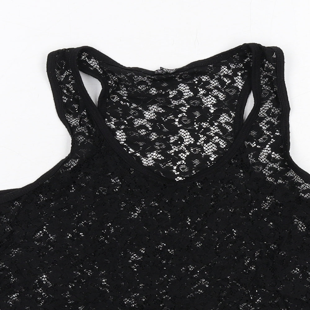 Select Womens Black Polyester Basic Tank Size 10 Scoop Neck