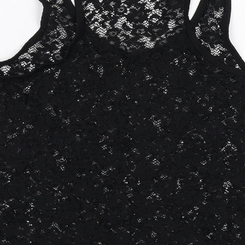 Select Womens Black Polyester Basic Tank Size 10 Scoop Neck