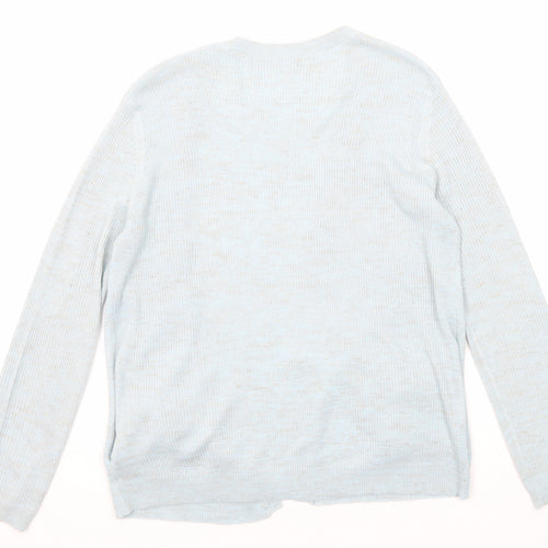 Marks and Spencer Womens Blue V-Neck Acrylic Cardigan Jumper Size M
