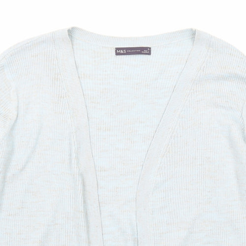 Marks and Spencer Womens Blue V-Neck Acrylic Cardigan Jumper Size M