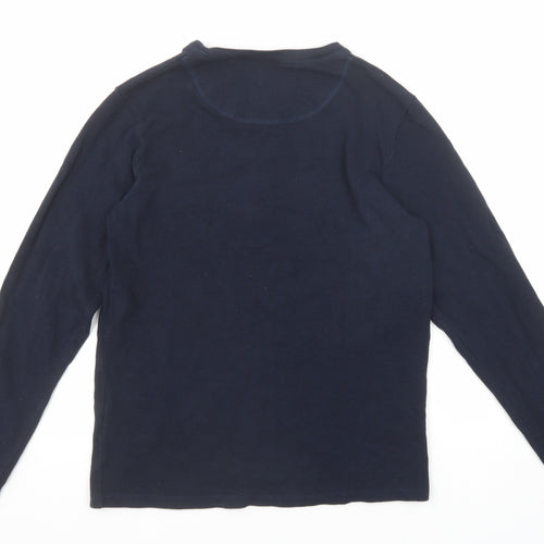 JACK & JONES Mens Blue Cotton T-Shirt Size M Round Neck