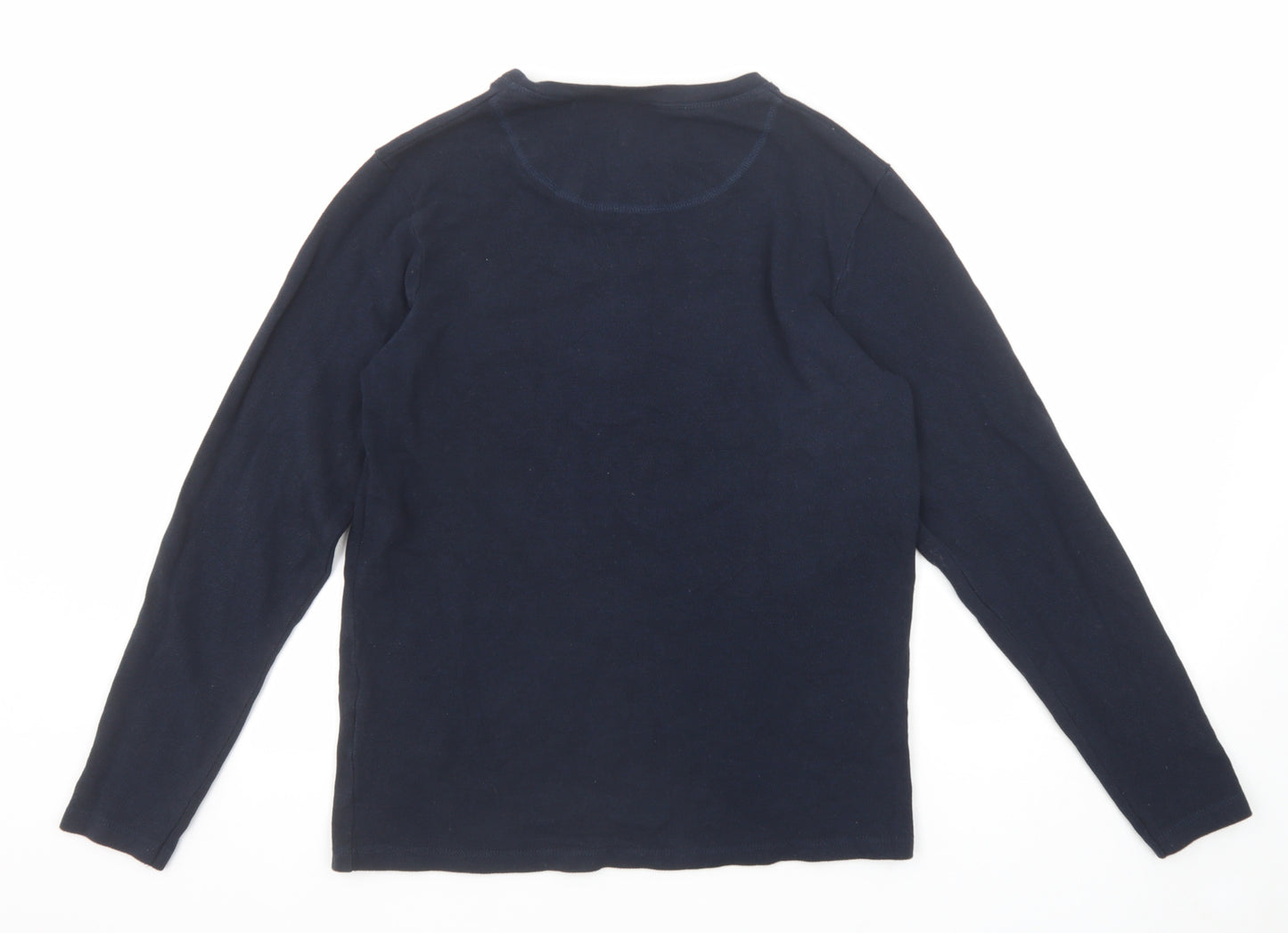 JACK & JONES Mens Blue Cotton T-Shirt Size M Round Neck