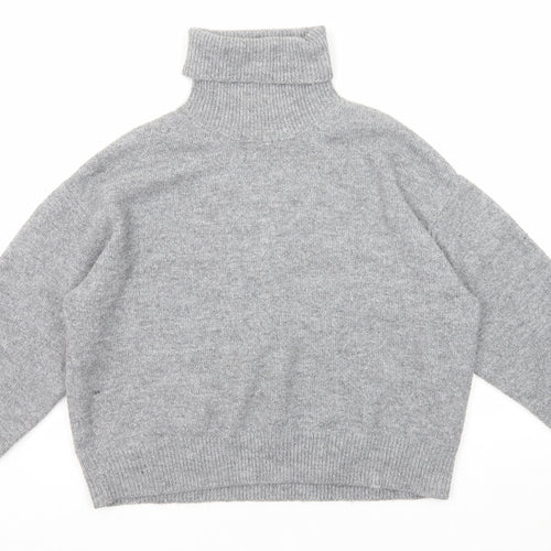 New Look Womens Grey Roll Neck Polyester Pullover Jumper Size M