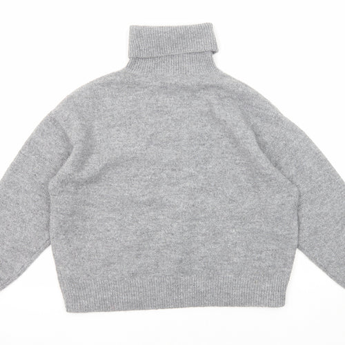 New Look Womens Grey Roll Neck Polyester Pullover Jumper Size M