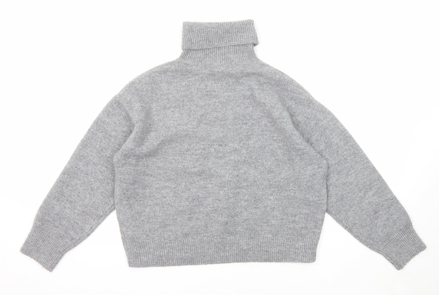 New Look Womens Grey Roll Neck Polyester Pullover Jumper Size M