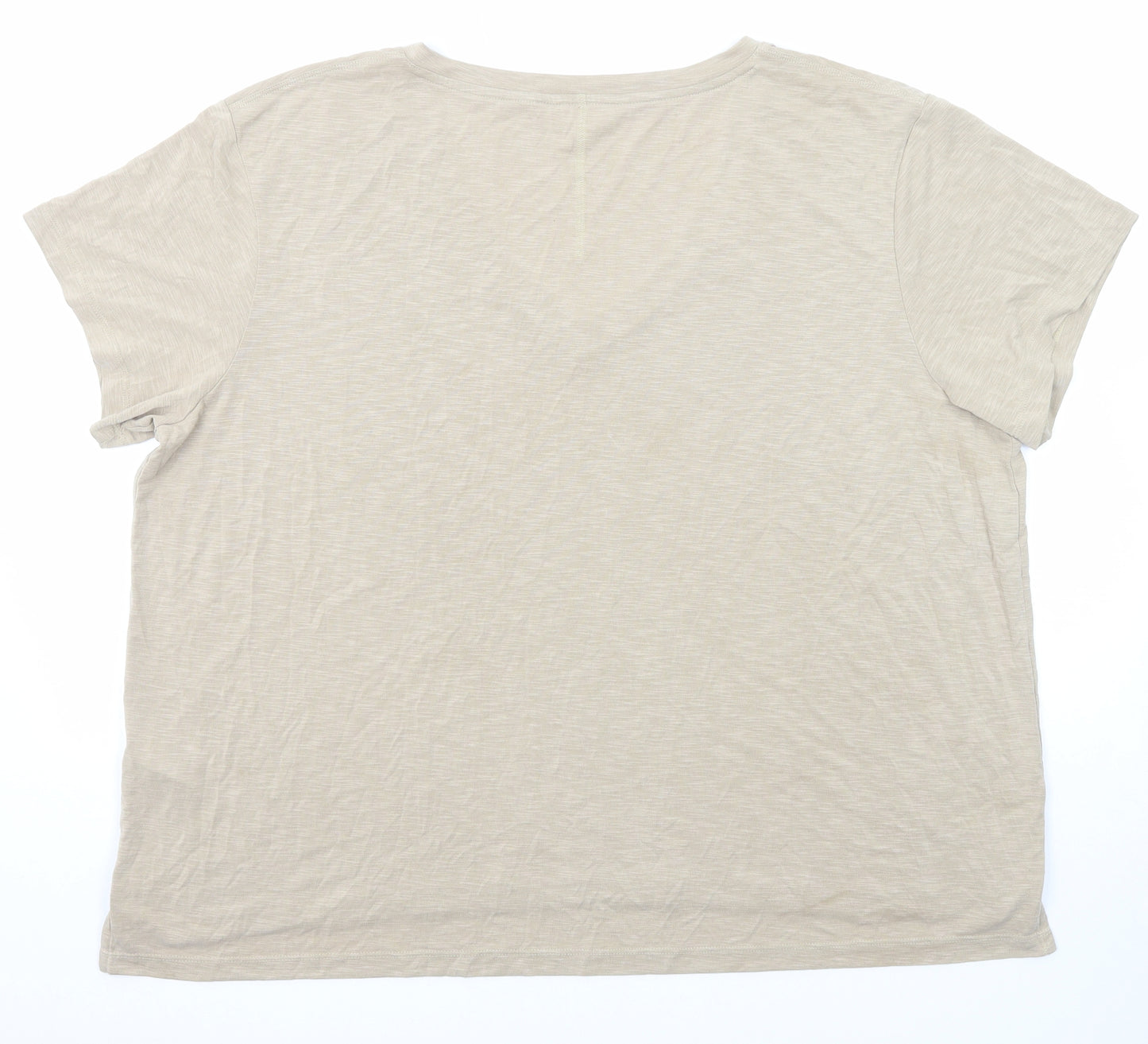 Per Una Womens Beige Modal Basic T-Shirt Size 24 V-Neck