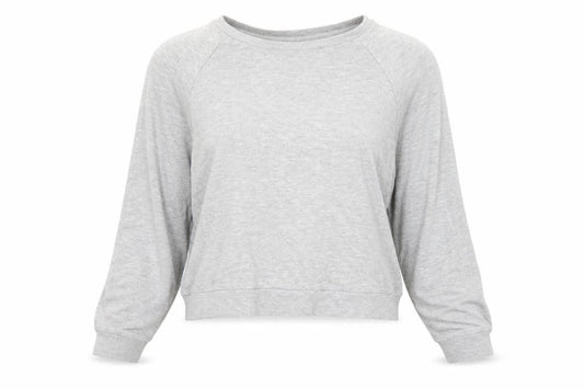Front view of Topshop women’s grey viscose basic t-shirt, size UK 6, boat neck