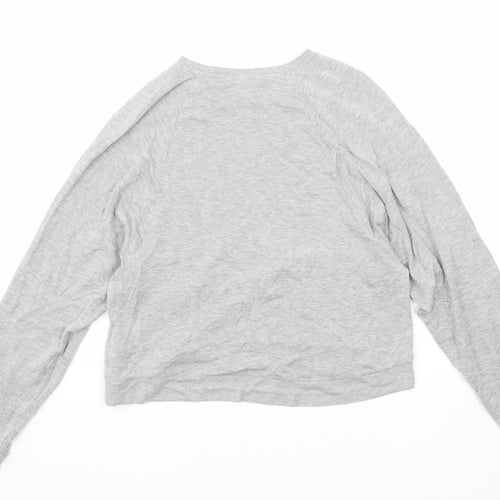 Topshop Womens Grey Viscose Basic T-Shirt Size 6 Boat Neck