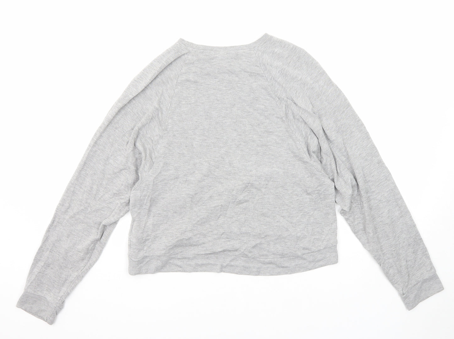 Topshop Womens Grey Viscose Basic T-Shirt Size 6 Boat Neck