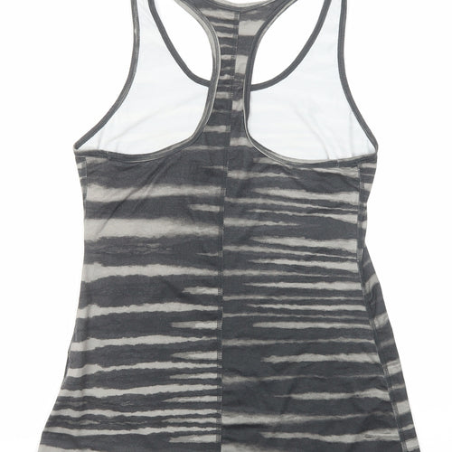 Nike Womens Grey Geometric Polyester Pullover Tank Size M Scoop Neck Pullover
