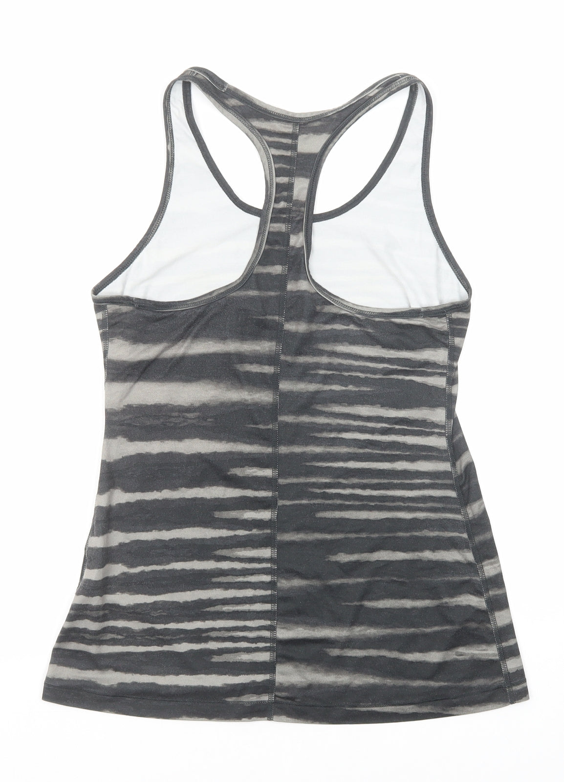 Nike Womens Grey Geometric Polyester Pullover Tank Size M Scoop Neck Pullover