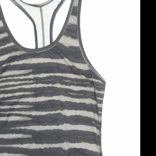 Nike Womens Grey Geometric Polyester Pullover Tank Size M Scoop Neck Pullover