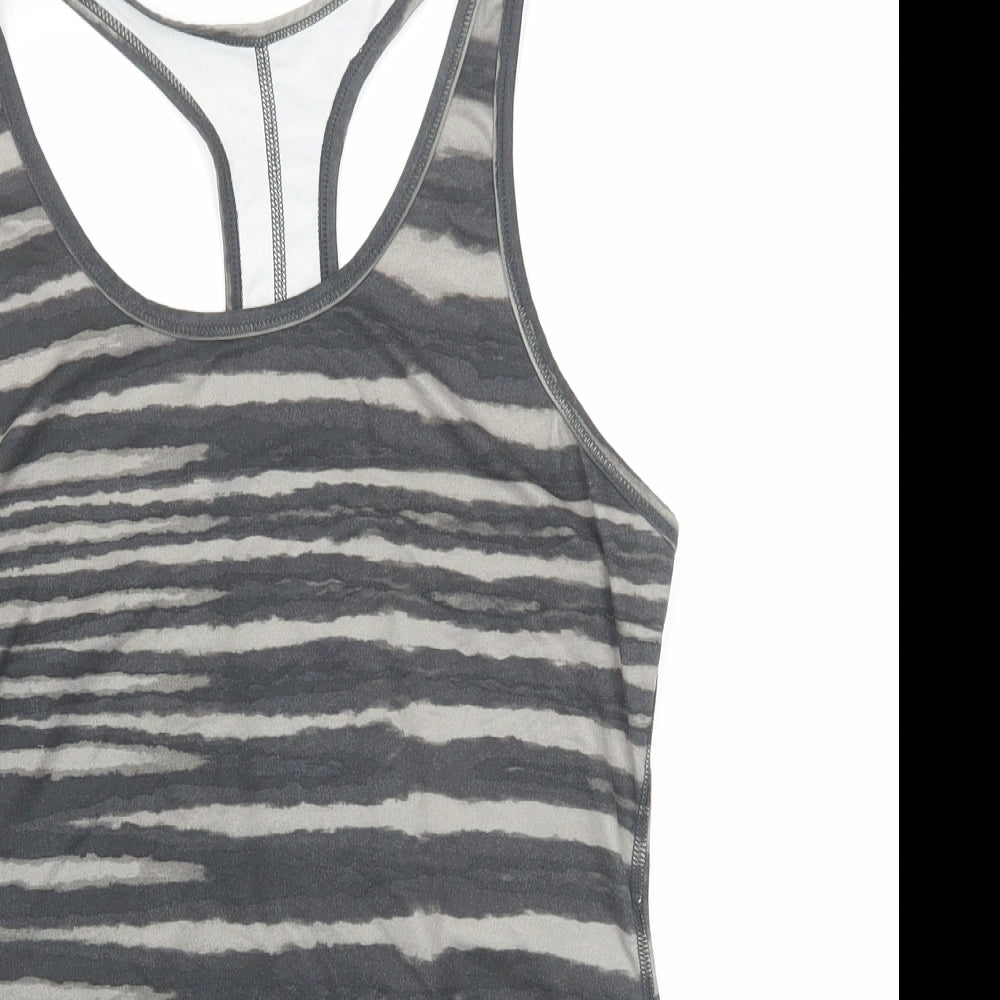 Nike Womens Grey Geometric Polyester Pullover Tank Size M Scoop Neck Pullover