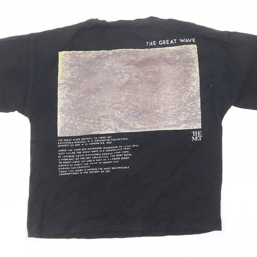 Zara Girls Black Cotton Pullover T-Shirt Size 6 Years Crew Neck Pullover