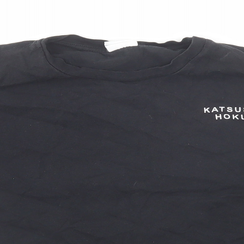 Zara Girls Black Cotton Pullover T-Shirt Size 6 Years Crew Neck Pullover