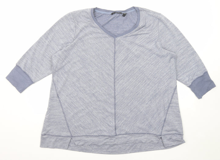 H by Halston Womens Blue Polyester Pullover Sweatshirt Size XL Pullover